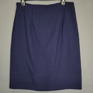 Vintage Kensington Square Skirt Womens Large Blue Pencil Career Pull On USA 80s
